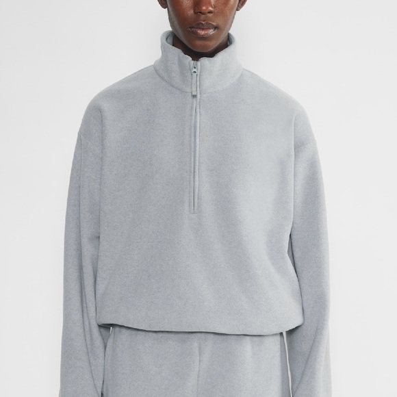 Aritzia Jackets & Blazers - Aritzia Golden Polartec® 200 1/4 Zip Sweater Heather Chrome Gray